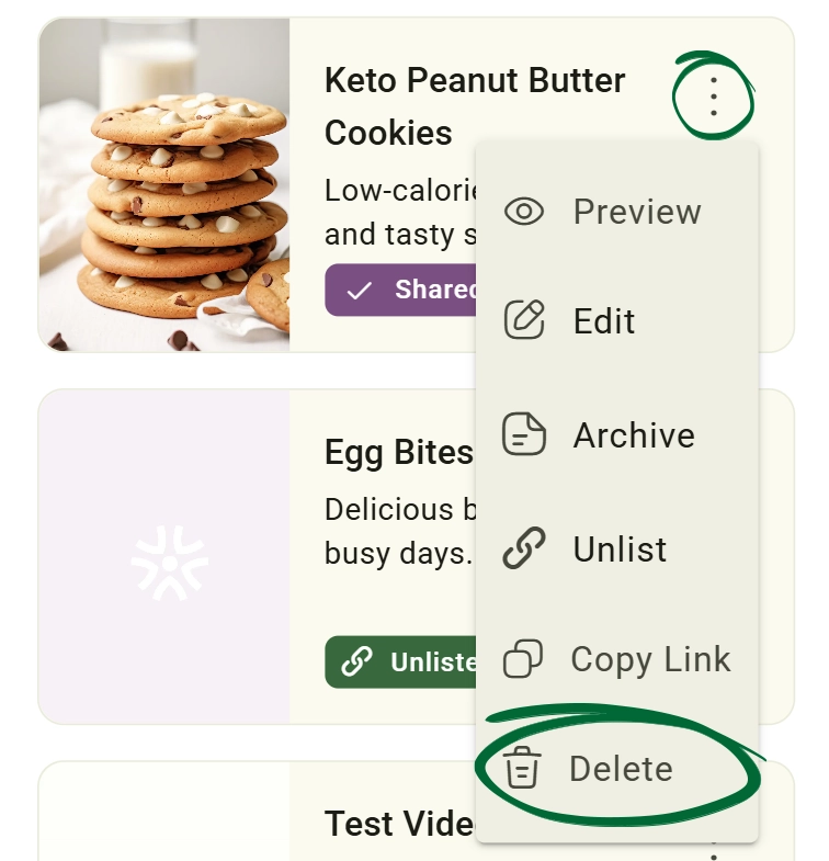 Click “Delete” screenshot